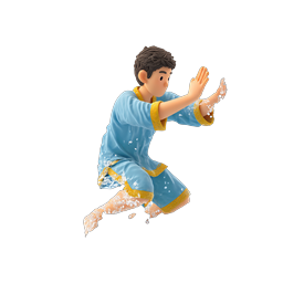 3D Clay Boy Water Splash Action Icon