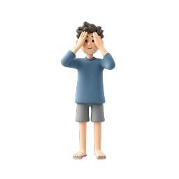 Boy Water Splash 3D Illustration Icon