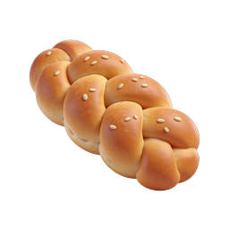 Braided Bread Icon - 3D Bakery Food Illustration