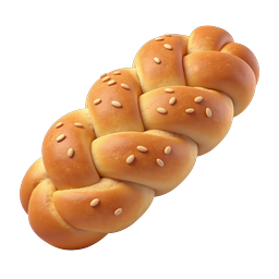 Braided Bread Icon - 3D Sesame Seed Loaf Illustration