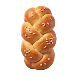 Ícone de Pão Trançado - Pão Challah Dourado com Gergelim