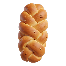 Ícone de Pão Trançado - Ilustração 3D de Pão Challah Dourado