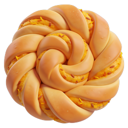 Icono de pan trenzado | Diseño de panadería 3D realista