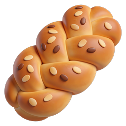 Golden Braided Bread Loaf Icon - Fresh Bakery 3D