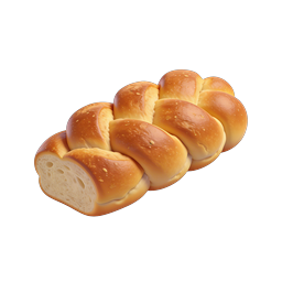 Braided Bread Loaf Icon - 3D Realistic Bakery Design