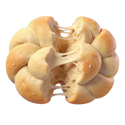 Braided Bread Loaf Icon - Realistic 3D Food Illustration
