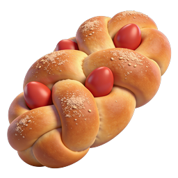 Icône de pain tressé artisanal | Illustration 3D réaliste de boulangerie