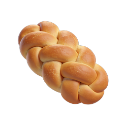 Braided Bread Loaf Icon - Realistic 3D Bakery Food