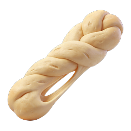 Braided Dough Icon - 3D Clay Style Bakery Symbol