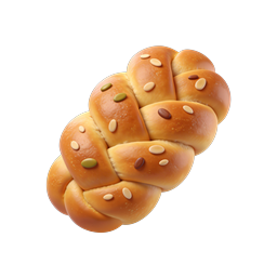 Braided Seed Bread Icon - Freshly Baked 3D Bakery Graphic