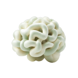 3D Clay Brain Icon - Minimalist Medical & Neuroscience Design
