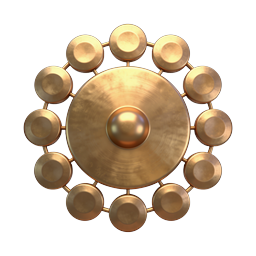 Brass Gong Instrument Icon - Realistic Golden Percussion