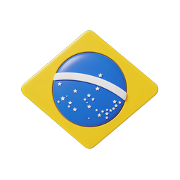 Brazil Flag Icon - Glossy 3D Country Flag Design