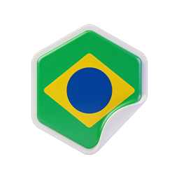 Brazil Flag 3D Hexagonal Icon | Realistic Country Symbol