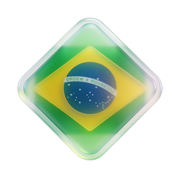 Brazil Flag 3D Glass Icon - Premium Realistic Design