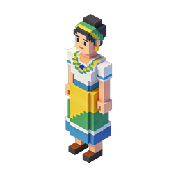Brazilian Woman Voxel Character 3D Icon