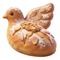 Artisan Bread Bird Pastry Icon - 3D Bakery Illustration