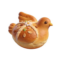 Icône de pâtisserie en forme d'oiseau charmante - Style argile 3D