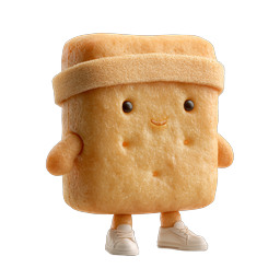 Cute Bread Character Icon - Adorable 3D Bakery Mascot