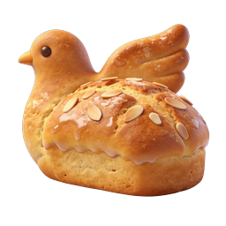 Biểu tượng bánh mì ngọt hình con gà - 3D Bakery Asset
