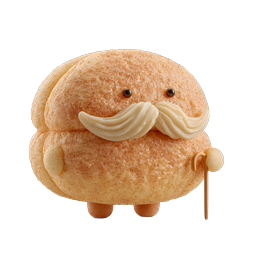 Süßes Brotmann-Charakter-Icon - 3D-Bäckerei-Maskottchen