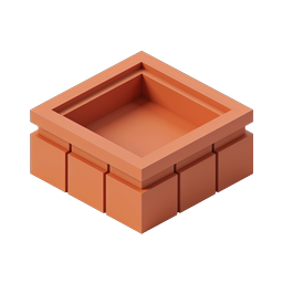 Isometric Brick Block Icon | 3D Construction Element