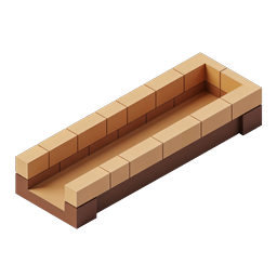Isometric Brick Channel Structure Icon | 3D Masonry Design