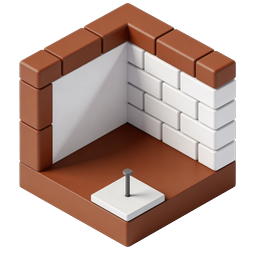 Icono de habitación de ladrillo 3D isométrico - Diseño de construcción