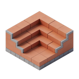 Ícone de Escada de Tijolos Isométrica - Gráfico de Construção 3D