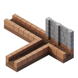Brick Wall Construction Isometric Icon - Building & Masonry