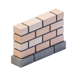 Realistic 3D Brick Wall Icon for Construction & Architecture