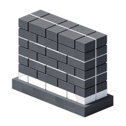 Isometric Brick Wall Icon - 3D Construction Graphic