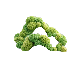 Broccoli Clay-Style 3D Food Icon for Healthy Eating Apps