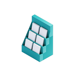 Brochure Display Stand Icon | Isometric 3D Marketing Icon