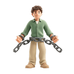 Broken Chains Freedom Man - 3D Liberation Icon