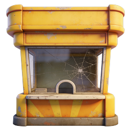 Broken Food Truck Icon - Weathered 3D Vendor Cart