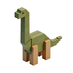 Biểu tượng 3D Isometric Khủng long Brontosaurus dạng khối