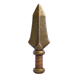 Icône de dague en bronze - Arme médiévale réaliste en 3D