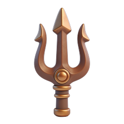 Bronze Trident Icon | Mythological Sea Weapon 3D Render