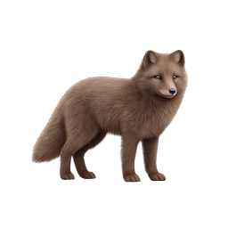 Realistic Brown Arctic Fox Wildlife Illustration Icon