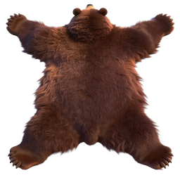 Brown Bear Top-Down Aerial Pose Icon | 3D Wildlife
