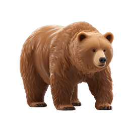 Brown Bear Clay 3D Wildlife Icon
