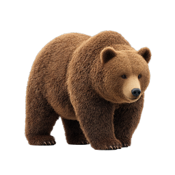 Realistic Brown Bear Icon - 3D Wildlife Animal Illustration