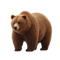 Realistic Brown Bear Wildlife Icon