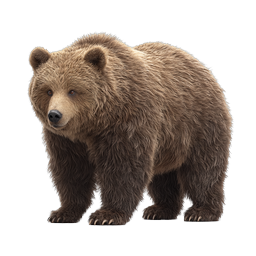 Realistic Brown Bear Wildlife Icon - Detailed Grizzly Bear