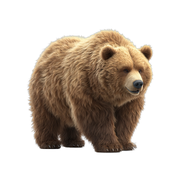 Realistic Brown Bear Wildlife Icon | Nature Animal