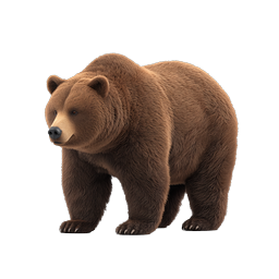 Realistic Brown Bear Wildlife Icon | Nature Animal