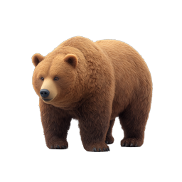Realistic Brown Bear Icon - Wildlife Animal Illustration