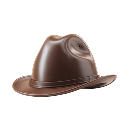 Brown Fedora Hat Icon - Classic Leather Style Design