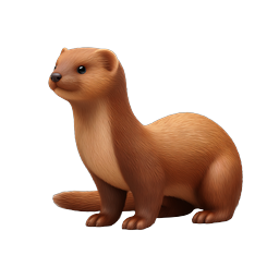 Brown Ferret Realistic Animal Icon | 3D Rendered Wildlife